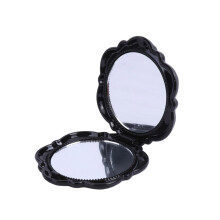 Vintage 3D Rose Compact Mirror Dual Side Folding Design for Travel and Purse