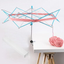 Foldable Yarn Swift and Adjustable Yarn Winder Set for Knitting and Crochet – Blue