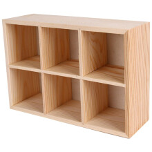 Wooden Crayon Organizer with Six Compartments for Pencils and Art Supplies, Classroom and Home Use