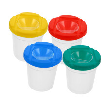Kids Paint Brush Washer with 360 Rotating Basin and 4Color Holder for Home and Kindergarten Arts