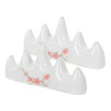 Chinese Calligraphy Brush Rest Set Ceramic Holder Protects Tips Elegant Mountain Design for Painting