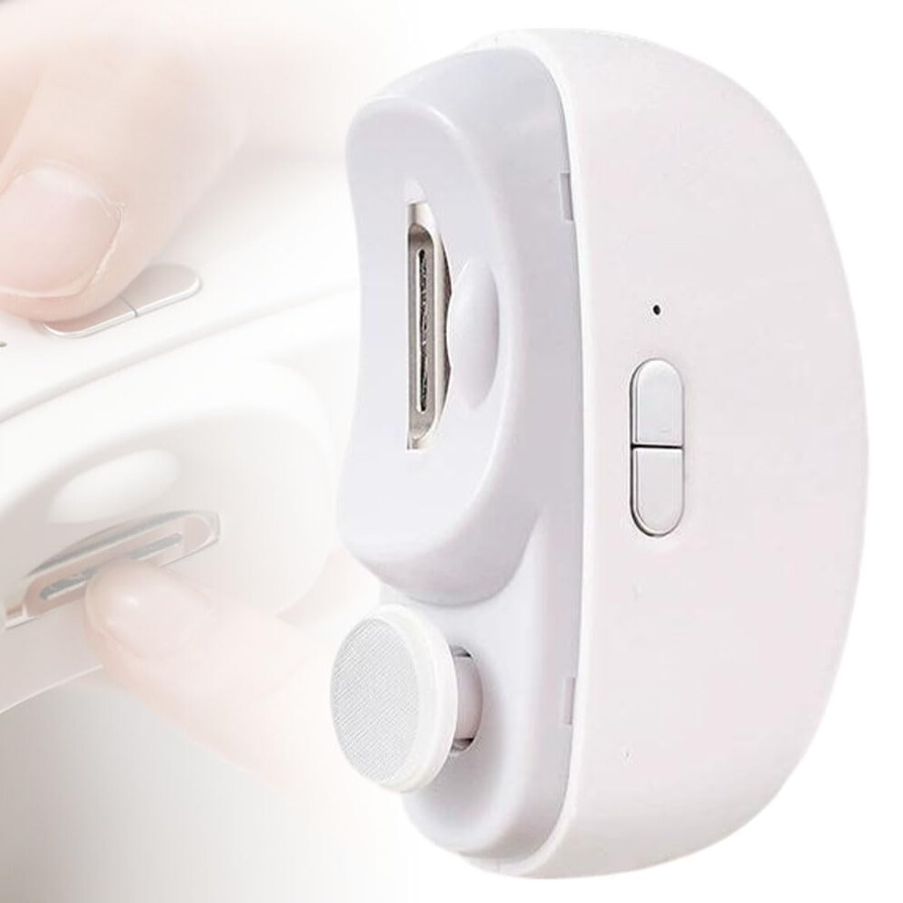 White 2 In 1 Electric Nail Clipper And Trimmer With Nail Scrap Storage, Usb Rechargeable,