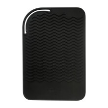 Heat Resistant Silicone Mat for Hair Styling Tools, NonSlip 450F Travel Pad for Straighteners and Curling Irons Black