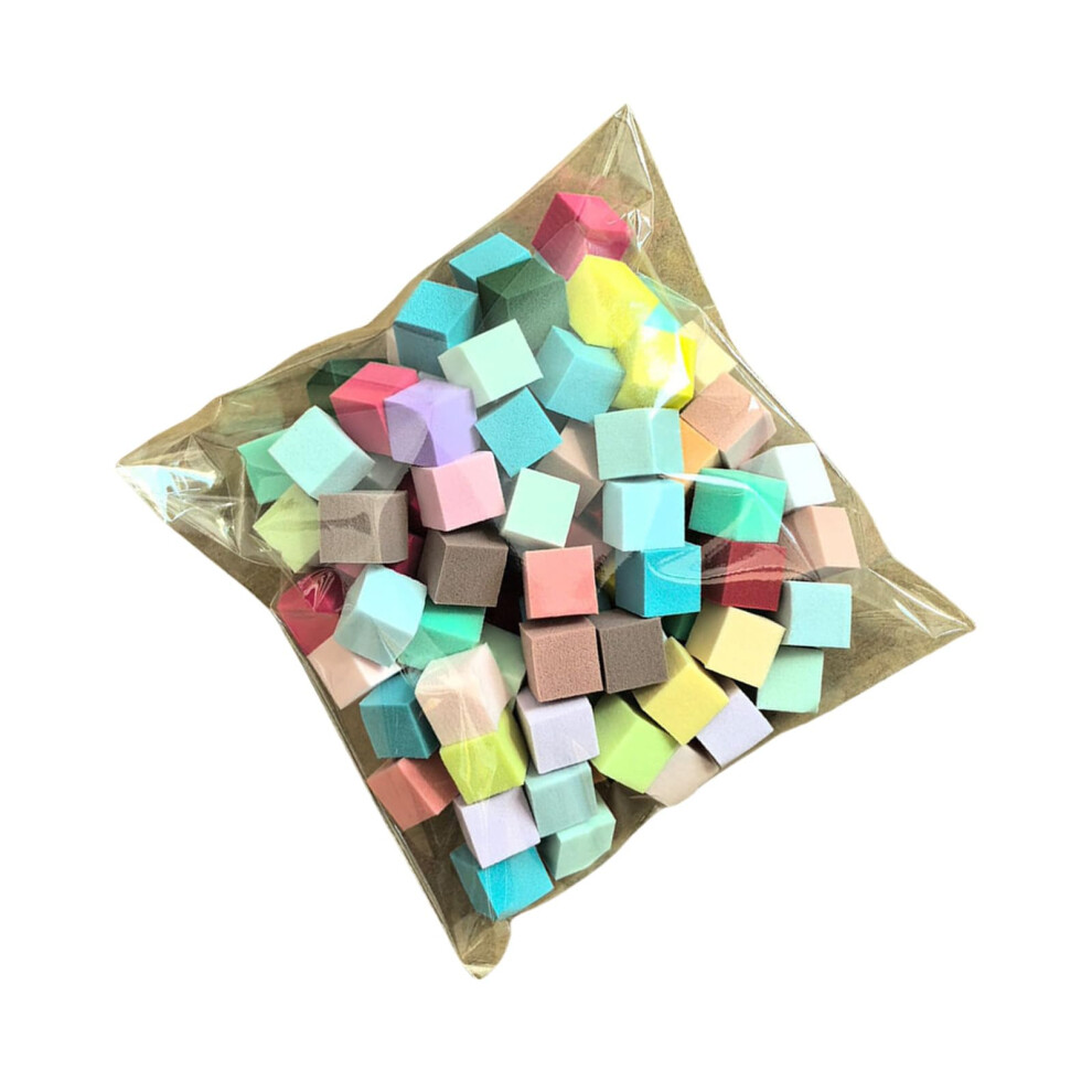White Ombre Nail Art Sponge Set 0.39 Inch Compact Sponges For Gradient Nails 50/100 Pieces Colorful