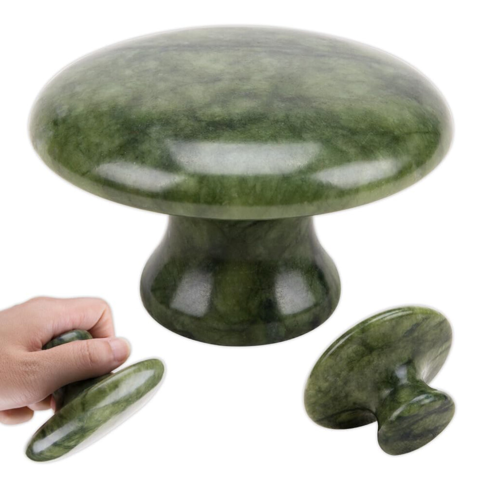 Natural Jade Gua Sha Massage Stone Mushroom Shaped Facial Massager for Spa and Home Use