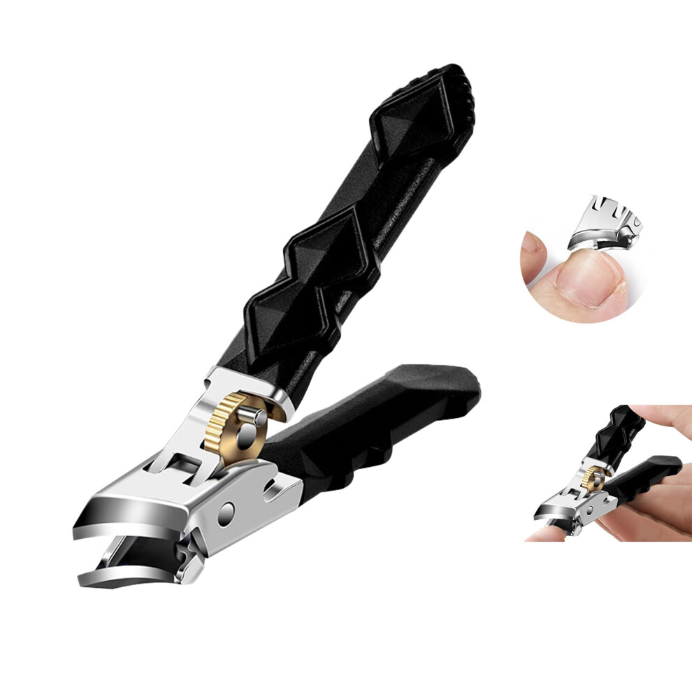 Toenail Clippers for Thick Nails, Wide Jaw Heavy Duty 180 Rotating Design for Seniors Bevel Cut