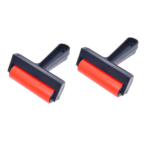 2Pcs Printmaking Ink Rollers with Ergonomic Grip for Precise Ink Coverage and Linocut Art