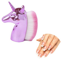 Unicorn Makeup Brush for Nails and Face, Soft Bristle Powder Foundation Contour Tool, Pink