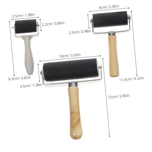 Rubber Brayer Set for Printmaking and Painting – 3pcs Durable Craft Rollers for DIY Projects 1