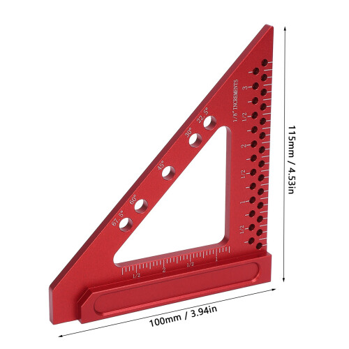 Équerre de charpentier en alliage d'aluminium triangle à 90 1