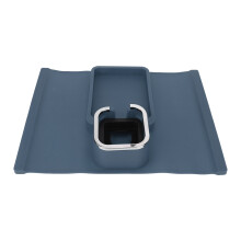 Couch Arm Cup Holder Tray - Silicone & Stainless Steel, Blue