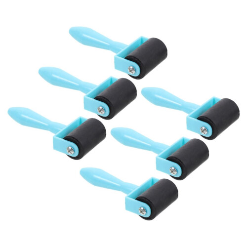 Printmaking Brayer Set 6pcs Rubber Art Roller for Embossing, Glue Application and Craft Projects