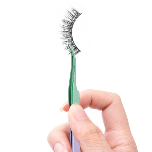 Präzisionspinzette gebogen Edelstahl Wimpern