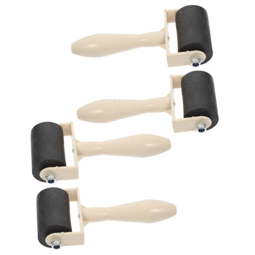 Rubber Ink Roller Set for Printmaking and Crafts, Durable 4pcs Linocut Printing Roller