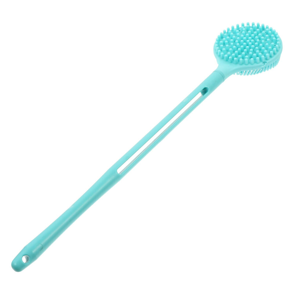 Silicone Bath Brush with Long Handle DualSided Exfoliating Back Scrubber for Gentle Massage