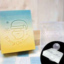 Christmas Acrylic Soap Stamp with Clear Patterns for Handmade Soaps, Durable and Easy Clean