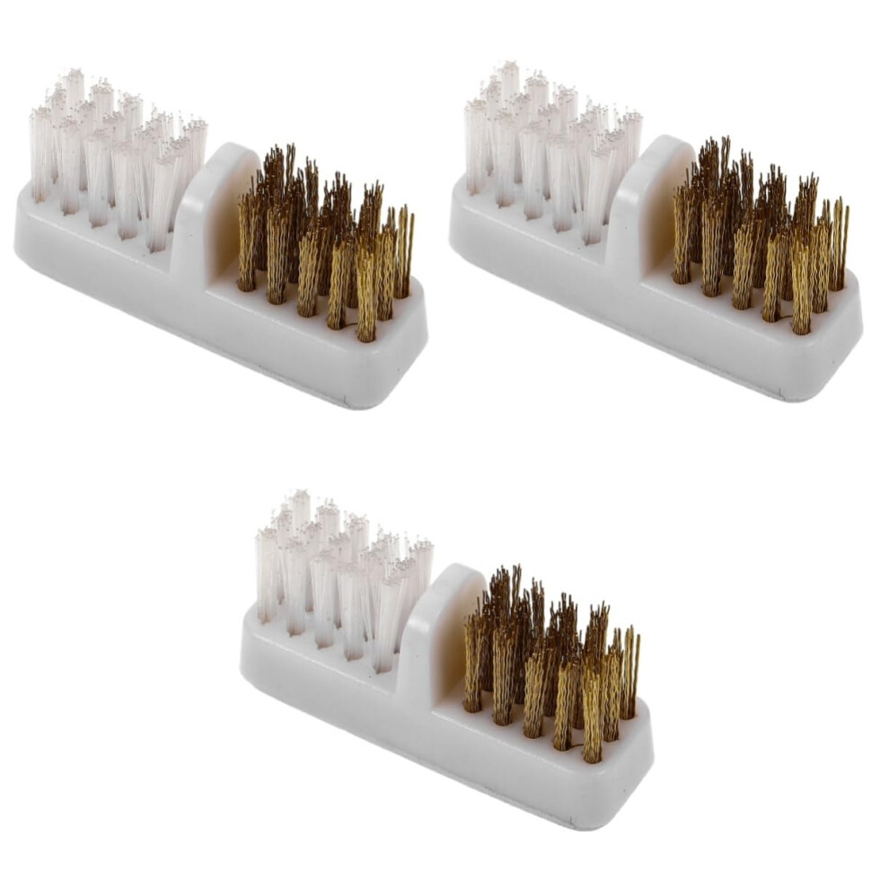 3pcs Nail Drill Bit Cleaning Brush Set for Manicure, Fluffy Dust Remover, Extend Bit Life