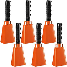Cowbells 6 Pack Metal with Handle for Sporting Events, Loud Durable Noise Makers for Cheering