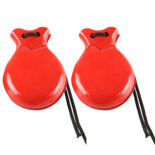 Flamenco Castanets with String Bright Red Wooden Percussion 8.8x6.5cm Exact Fit for Dancers