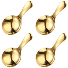 4PCS Mini Scoop Spoons Gold Small Stainless Steel Scoop for Coffee Canisters Ice Cream Candy Spices