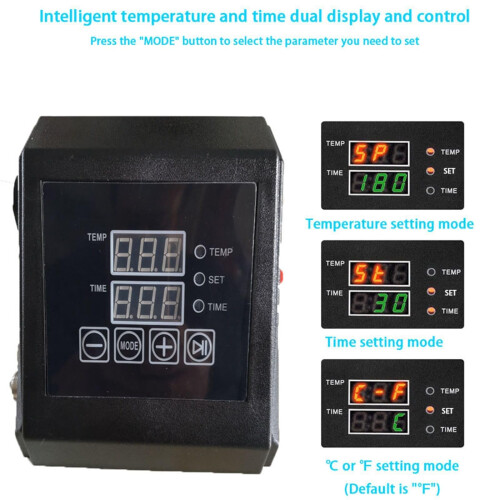 Heat Press Control Box with LED Display, Precise Temperature Controller for TShirts Hats Cups 1