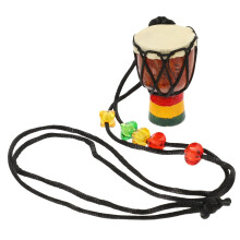 Mini Wooden African Hand Drum Necklace Handmade Djembe Pendant with Authentic Rhythm Decor