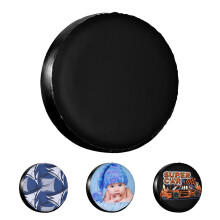 Custom Spare Tire Cover for Jeep SUV RV Trailer, Waterproof Polyester, Custom Photo Print, 14in, Black