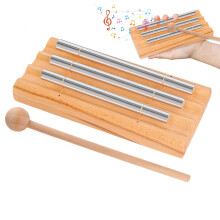 3 Tone Chime Bar with Wooden Mallet, Aluminium Percussion Chime for Meditation, Yoga, Education