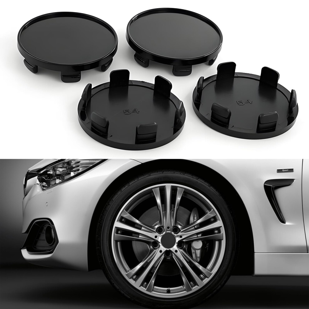 4Pcs 54Mm Wheel Center Caps Hub Caps Rustproof Snapin Fit For Car Suv Truck Rims Black 9053599209911