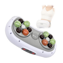 Electric Abdominal Massager with Heat Therapy, Dual Massage Heads for Stomach Pain Relief and Back