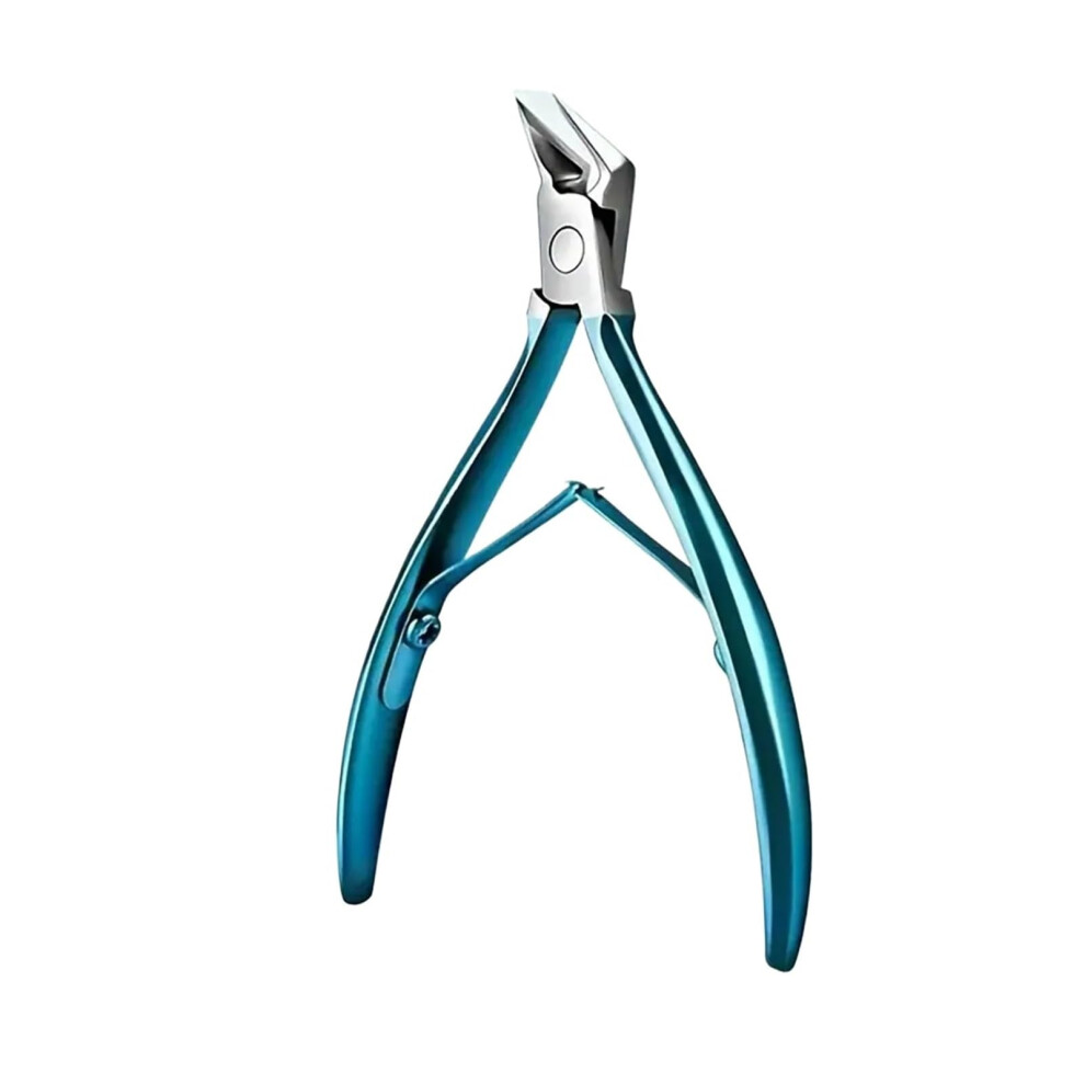 Blue Professional Stainless Steel Cuticle Nippers And Ingrown Toenail Clippers With Ergonomic Grip