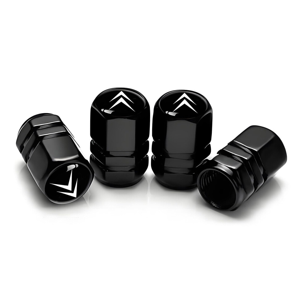 Tire Valve Stem Caps For Citroen C5 C6 C3 C4, Antirust Alloy With Airtight Rubber Seal, 4Pcs 9053599210191