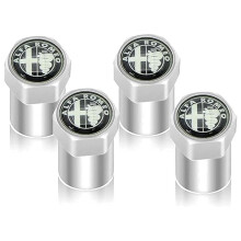 Tire Valve Stem Caps for Alfa Romeo 4 Pack Secure ScrewOn Fit Protects From Dirt LongLasting
