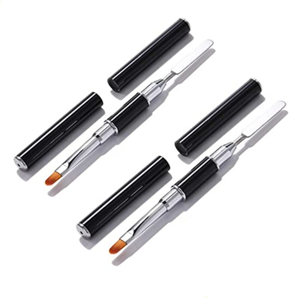 Poly Nail Gel Brush and Picker DualEnded Stainless Steel Tool for UV Nail Extension 2 Pack