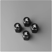 Tire Valve Caps Set of 4 for Peugeot, CorrosionResistant Valve Stem Protection, Easy ScrewOn Install