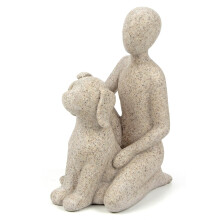 Dog Memorial Statue Resin Pet Loss Sculpture Sandstone Finish for Home Decor and Remembrance