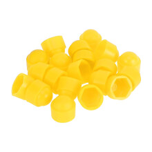 Wheel Lug Nut Covers 17mm Yellow Plastic Caps Protects Wheel Nuts Bright Accent PushOn Fit