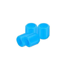 Blue Tire Valve Stem Caps with Rhinestones, Night Glowing Seal, Universal Car and Bike Set of 4