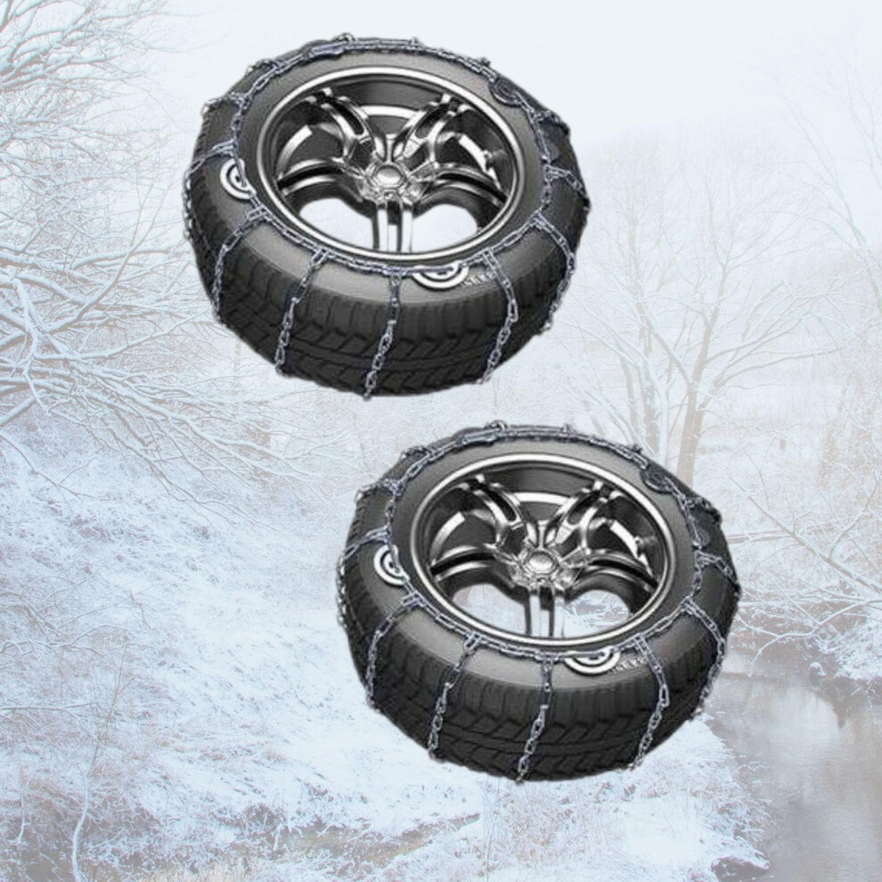 2Pcs Heavy Duty Snow Chains For Cars And Suvs 215/75R16 Antiskid Steel Links Winter Traction 9174973721147