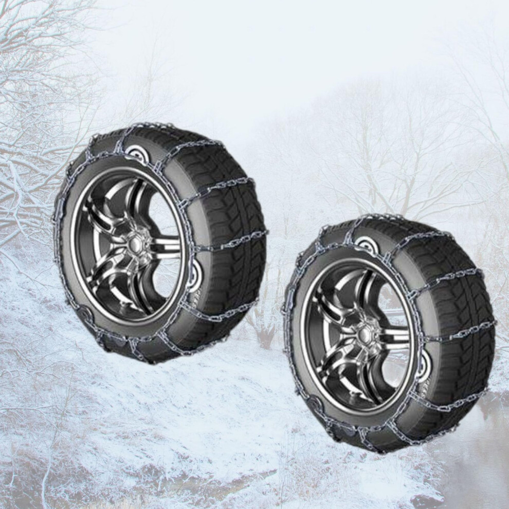 Snow Chains For Cars 245/65R17, Manganese Steel Antiskid Tire Chains For Winter Driving 2Pcs 9174973721871