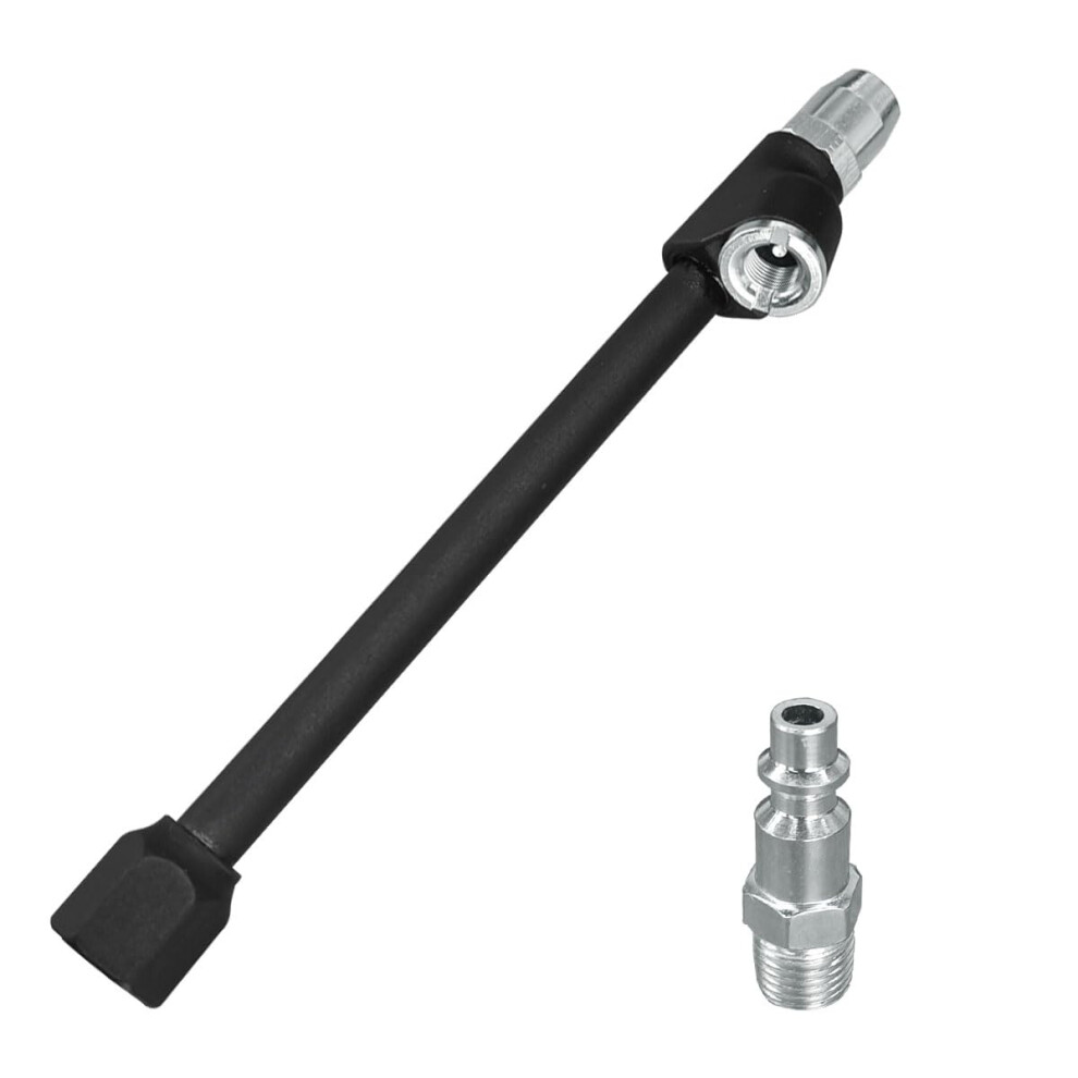 Dual Head Air Chuck 1/4 Inch Fnpt Tire Inflator Chuck With Quick Plug, Extended Reach Locking Design For Car And Truck Tires 9053599210771