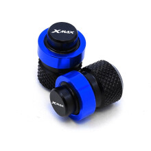 Blue Motorcycle CNC Aluminum Tire Valve Stem Caps 6061 Anodized Universal Fit Corrosion Resistant