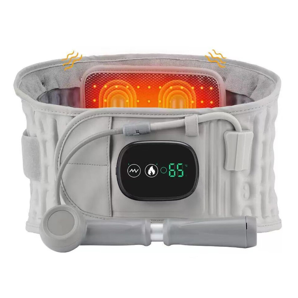 Back Decompression Belt with Heat and Vibration, Adjustable Spinal Therapy and Pain Relief