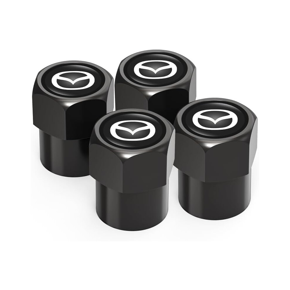 4 Pcs Car Tire Valve Caps For Mazda Cx5 Cx7 Cx9 Cx3 Mx5, Durable Wheel Valve Stem Covers With Rubber Seal 9174973721611