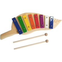 Glockenspiel Xylophone for Kids 8Tone Leaf Design with Engraved Notes and Smooth Safe Finish