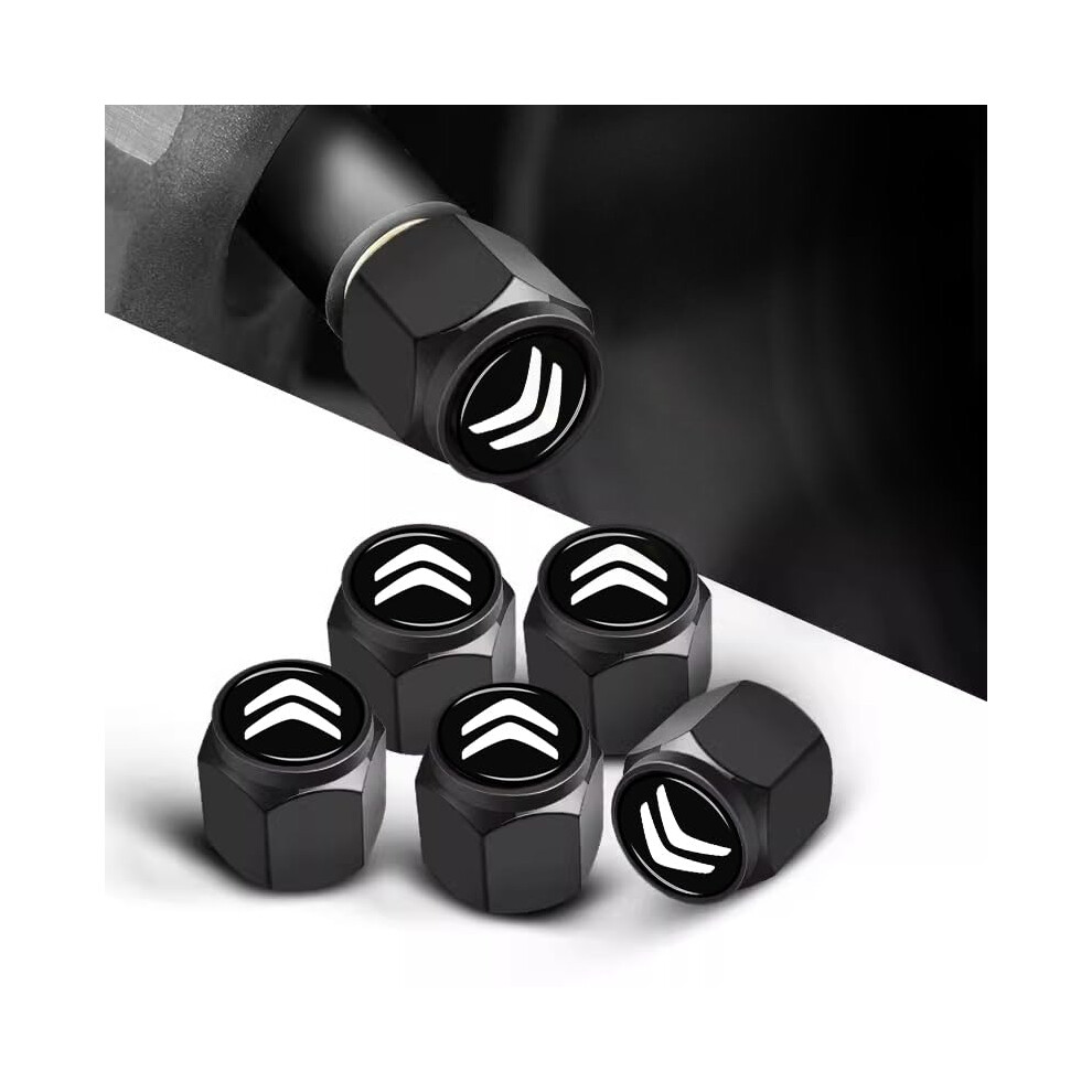 Car Tyre Valve Caps For Citroen C4 Cactus 20182023, Dustproof Valve Stem Covers Black 9053599211136
