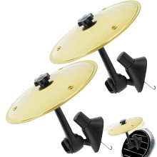 Car Air Vent Accessory Mini Crash Cymbal 5.5 Inch Gold Dashboard Decoration for Music Lovers 2Pack