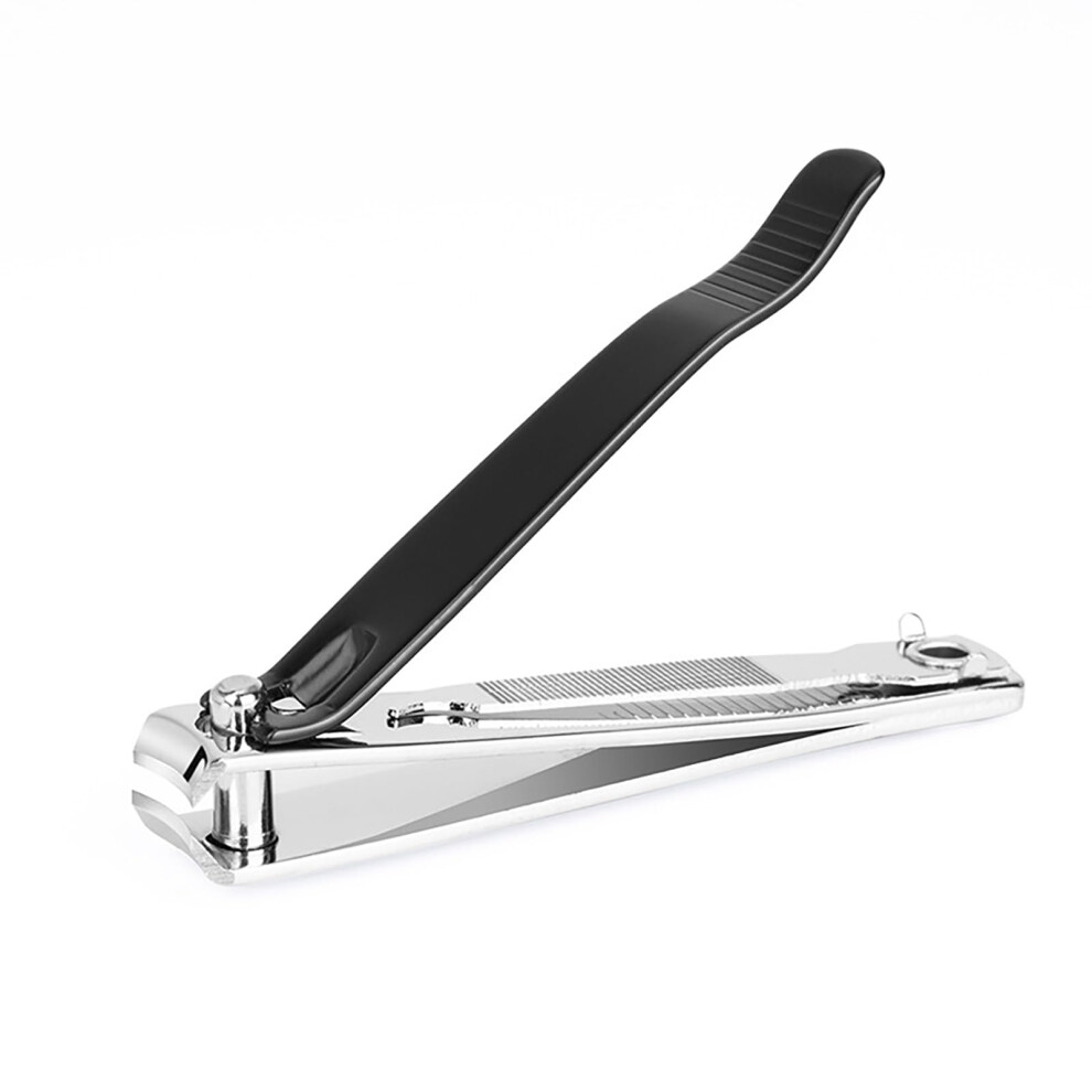 Black Stainless Steel Nail Clippers For Thick Toenails With Ergonomic Grip And Builtin File