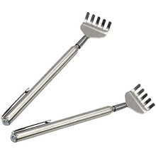 3 Pack Stainless Steel Telescopic Back Scratcher Set with Ergonomic Comfort Grip for Home Office Travel