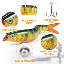 TARUOR 140mm Multi-Jointed Sinking Swimbait with 8 Segments, Lifelike Fish Lure